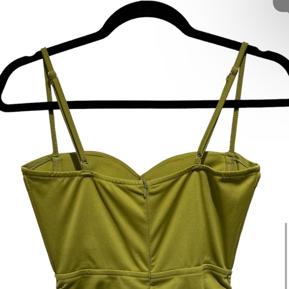 NWOT Oh Polly Green Ruched Corset Mini Dress S/6 - Picture 6 of 9